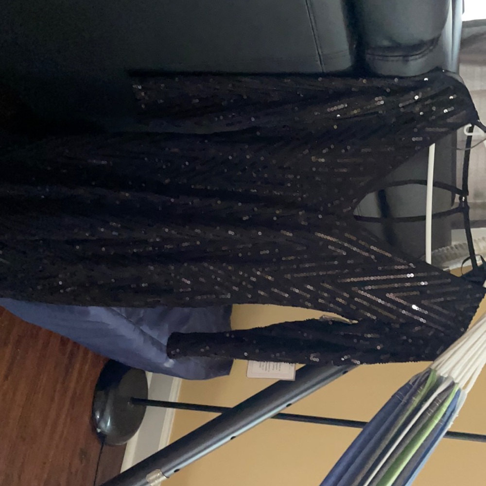 Black cocktail sequins dress